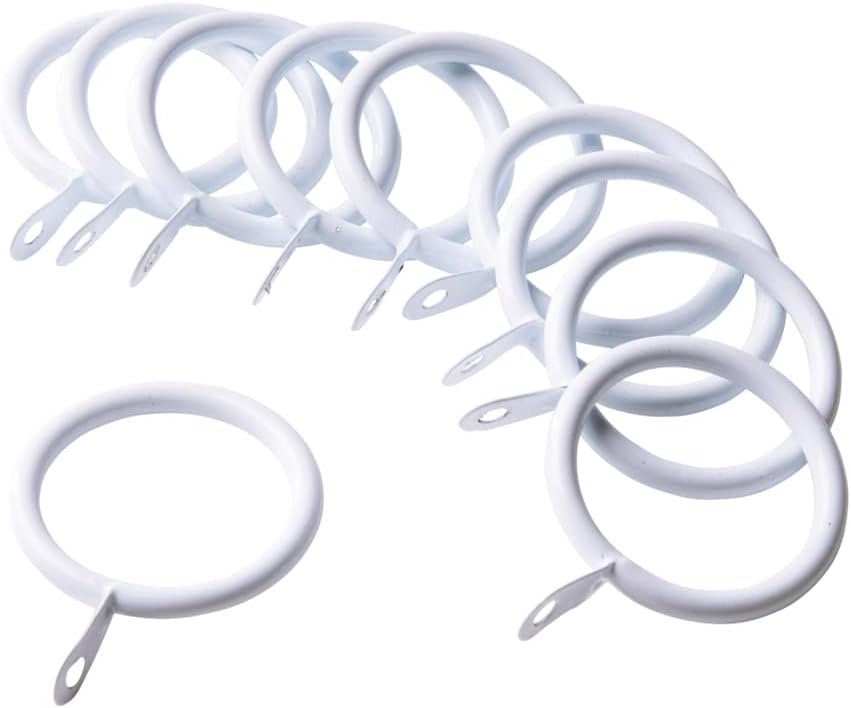 JOTEX Ringis Curtain Rings, White, No Size, 10