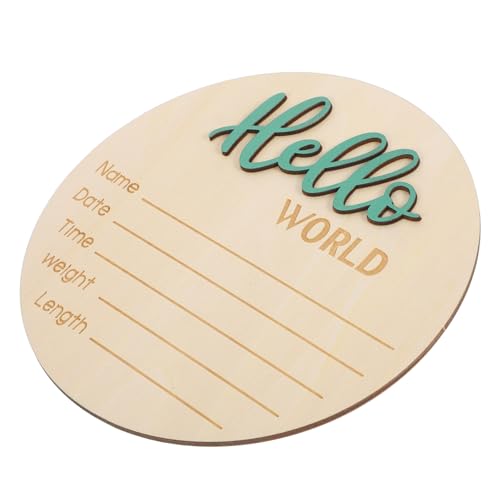 ifundom Newborn Props Baby Birth Announcement Round Wooden Sign for Photography Name Sign