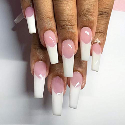 Makartt 500pcs French Nails Tips Press on Nails Clear False Nails Acrylic Nails 10 Sizes for Nail Salons and DIY Nail Art A-06