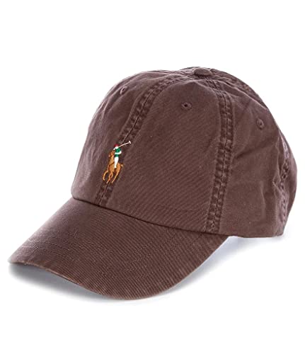 POLO RALPH LAUREN Baseballkappe für Herren, bestickt, mit Lederband, Braun...