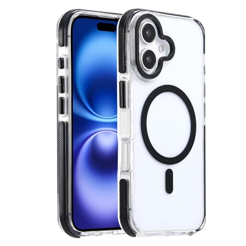 Yzoiko for iPhone 16 Plus case, Magnetic & Shockproof, Clear Black