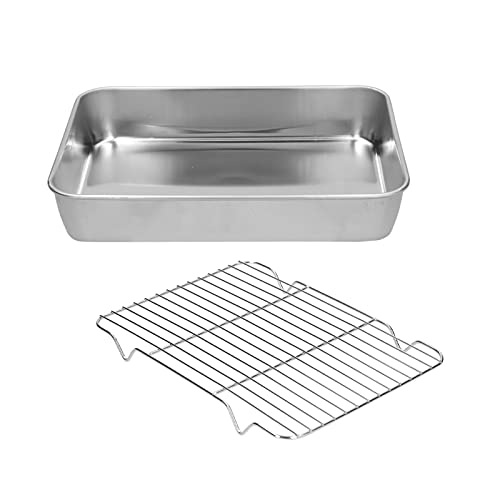 Bandeja para hornear de acero inoxidable antiadherente con rejilla Domary