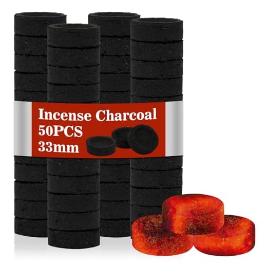 MAQIHAN 50PCS Incense Charcoal Briquettes - Charcoal Tablets Incense Burner Charcoal Burning Discs Resin Burner Grilling Quick Light Natural Charcoal Bulk Instant Fire Coals Supplies