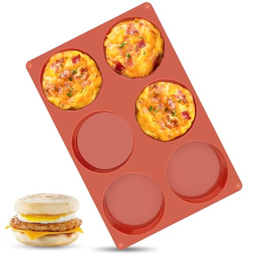 Ocmoiy 4 Inch Silicone Egg Mold for Baking/Jumbo Muffin Top