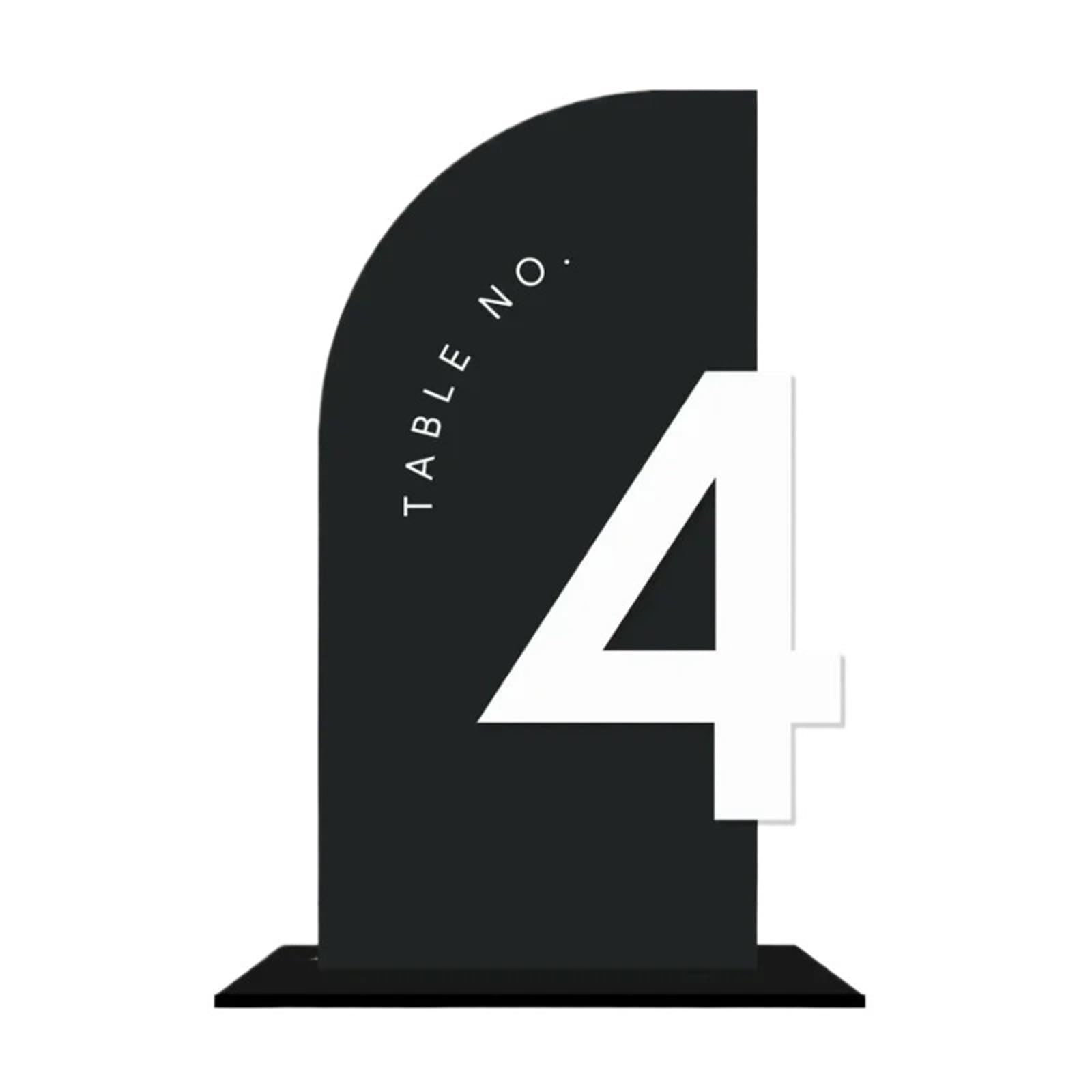 WSQHAO 5/10/12/15/20pcs Half Arch Table Numbers 3D Number Sign Wedding Decor Stationery Reception for Restaurant(White on black,Table 1-12)