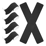 POPETPOP 6pcs Black Non Slip Stair Treads Adhesive Grip Tape for Indoor Outdoor Steps Sturdy Anti-skid Safety Strips for Stairs, Ramps, Pets, Elders, 10cm X 61cm