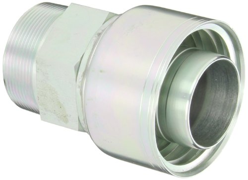 Image of Aeroquip 1AA32MP32 Carbon Steel Global TTC (Thru the Cover) Crimp Hose Fitting Male Pipe, Straight, 2 inch Hose ID, 2 inch - 12 Thread