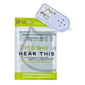 FUN delivery Meow Hear This: Hidden Meowing Cat Prank Gag Joke Sound