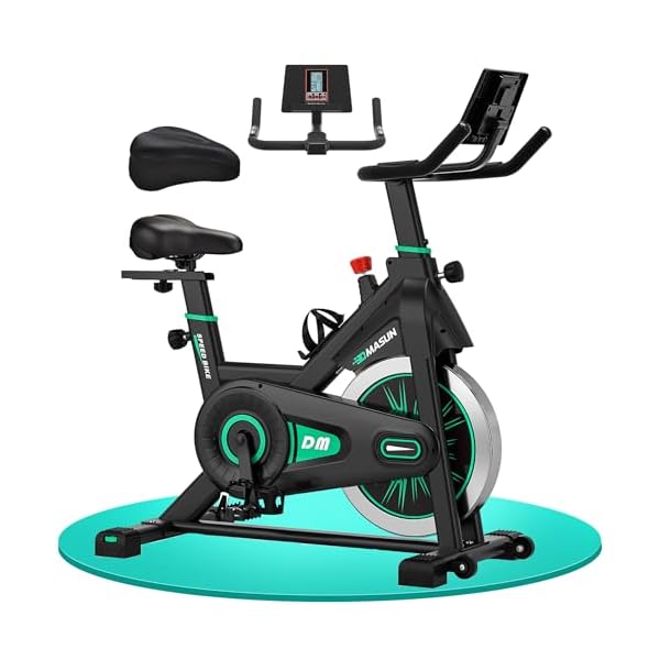 DMASUN Exercise Bike Professional with Large Tablet Holder & Comfortable Seat, Indoor Cycling Bike for Home Cardio, Fitness Stationary Bike with 350LBs Capacity (Additional Soft Seat Cushion Cover)