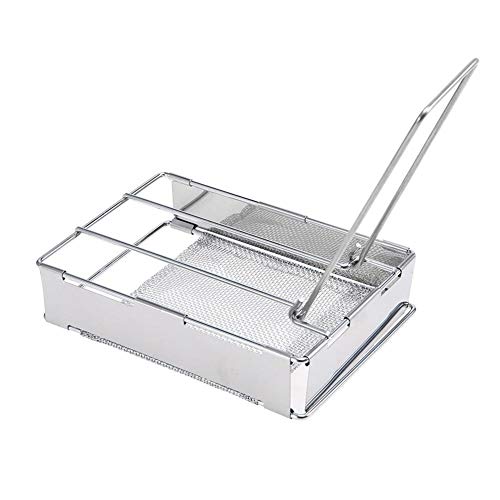 Faltbare Edelstahl Toaster Platte Tragbares Outdoor-Camping-Brot Toaster Grill Kochgeschirr Campinggeschirr