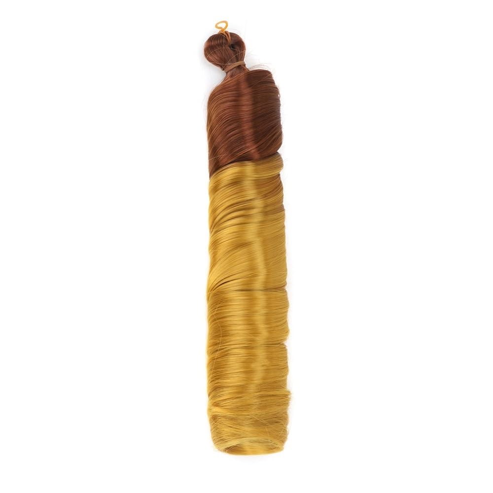 French Curl Braiding Hair 24 cale 6 opakowań Bouncy Loose Wave Peruki warkocze szydełkowe przedłużenie włosów dla kobiet Clip In (OT4/GOLD#)