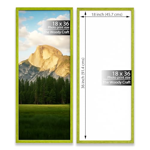 Image of 18x36 Photo Frame | Green Photo Frame For Wall | Elegant Wall Frame | Wooden Photo Frame Crafted For Style | Trendy Big Photo Frames For Wall | Ideal Frames For Bedroom Wall Decor
