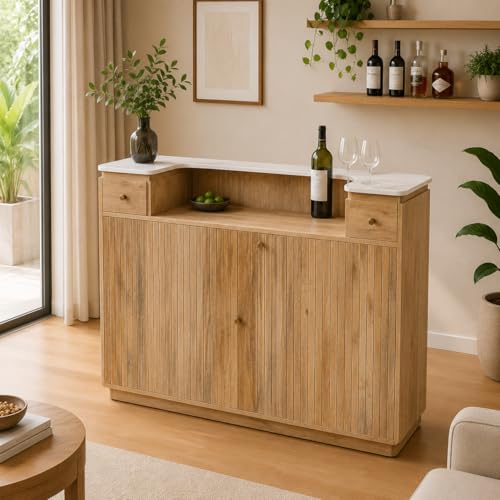 Image of The Attic Jalsa Bar Cabinet, Natural Finish