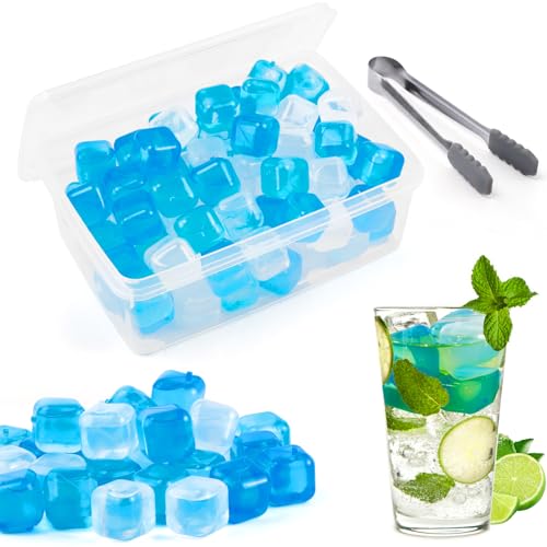 Cubos de hielo reutilizables, pack 60, azul y blanco miniatura 1