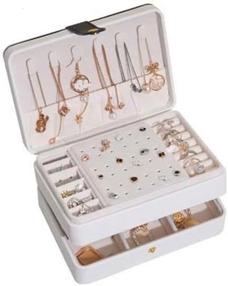 Makeup Organizers Jewelry Box Modern Simple Leather Jewelry Storage Box Jewelry Bag Storage Jewelry Ring Necklace Bracelet Jewelry Case