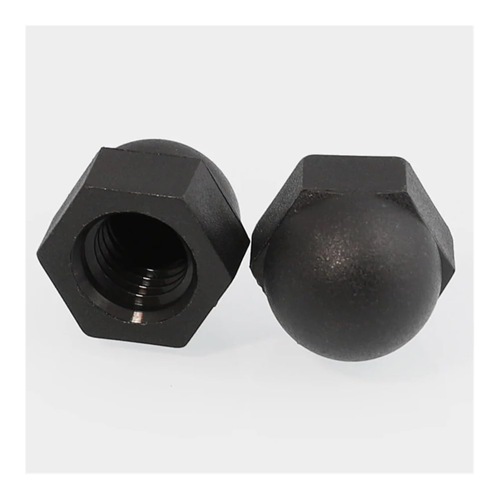 2/5/10/50 pz Nylon Ghianda Tappo A Cupola Dadi Bianco/Nero di Plastica Esagonale Dado Esagonale M3 M4 M5 M6 M8 M10 M12 M14 M16 M18 M20(Black,M6 (20pcs))