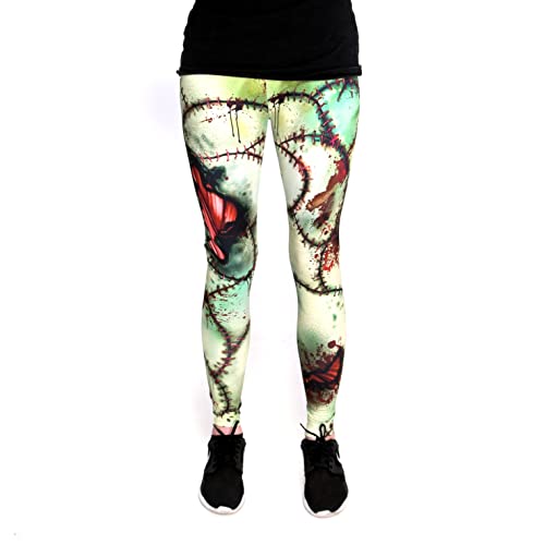 cosey - Bedruckte Bunte Halloween Leggins (Einheitsgröße) - Design Zombie