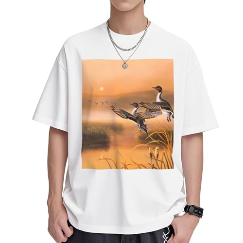 T-shirt en coton doux EdWal avec imprimé canard pour un style décontracté au quotidien