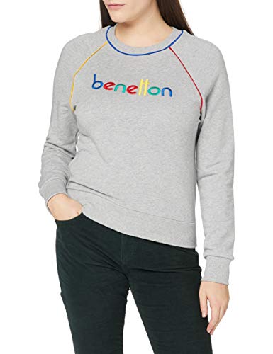 United Colors of Benetton (Z6ERJ) Maglia G/c M/l Sudadera Bebe, Melange Light Grey 501, Mujer