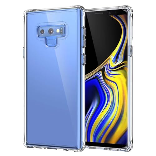 Image of Lustree Back Cover Transparent Case Compatible with Samsung Galaxy Note 9 | Clear + TPU Case with 4 Corner Air Cushion Protection & Camera Protection | Slim& Stylus Cover