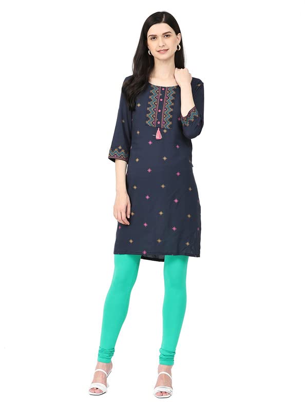 Image of Robinbosky Cotton Churidhar Leggings for Women - Stylish, Stretchable & Flattering Fit for All-Day Comfort