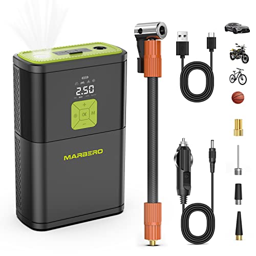 ⚡GONFIAGGIO RAPIDO: Il compressore d'aria portatile è incorporato con un potente motore che fornisce 35L/min flusso d'aria. Fornirà una pressione massima di 10bar(150psi) e richiede solo 5min per gonfiare uno pneumatico di auto vuoto da 0 a 2,5bar o meno di 1min per gonfiare uno pneumatico di auto nelle situazioni quotidiane da 1,9bar(27psi) a 2,5bar(36psi). Il gonfiatore portatile è un assistente perfetto per la Sua auto.(NOTA: I dati dei test si basano su pneumatici standard 185/55/R15)