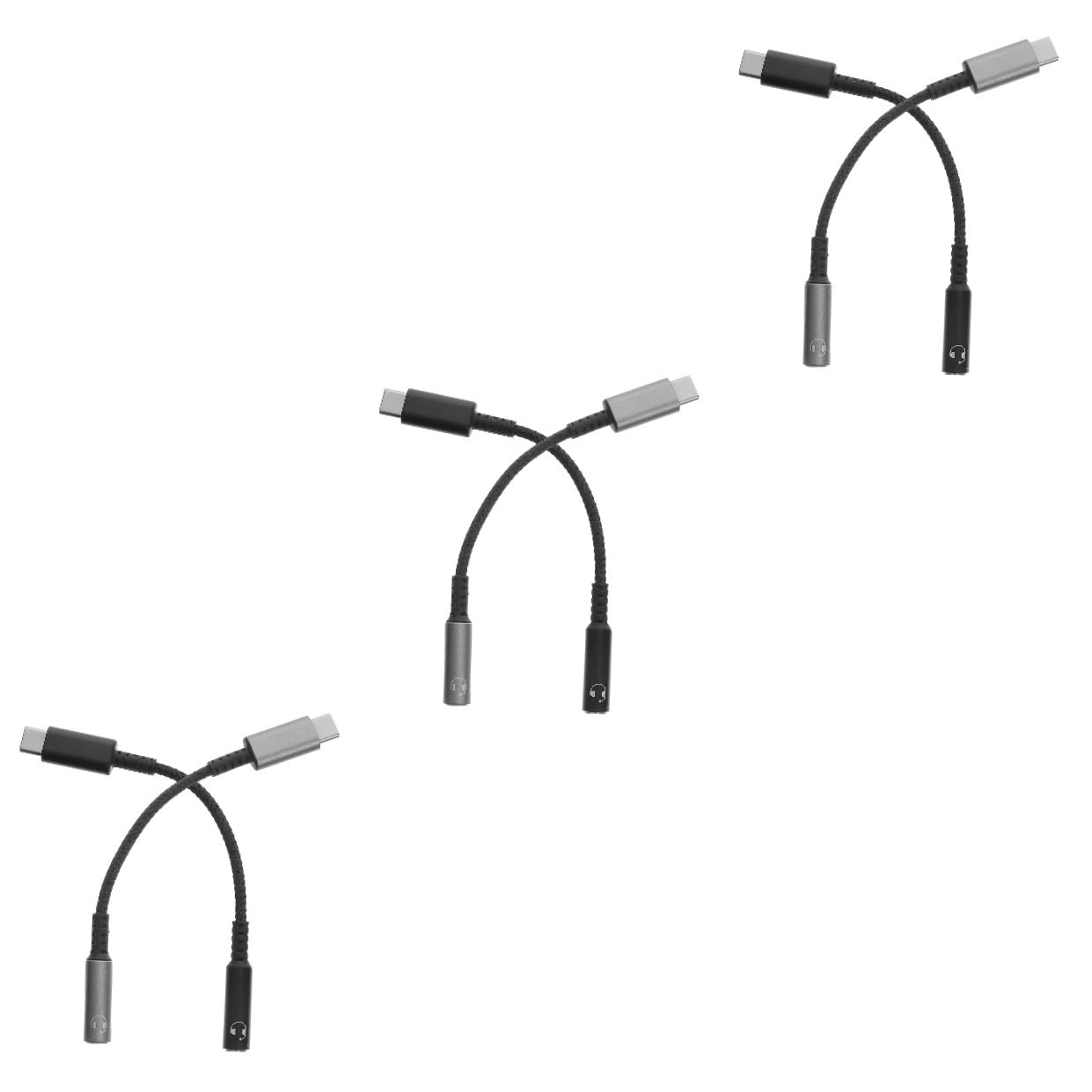 DOITOOL 6stücke Type-c Zu Audioadapter Kabel Für Kopfhörer Praktischer Für Handy Und Tablet Unterstützt Sprachsteuerung Und Musikwiedergabe Schwarz