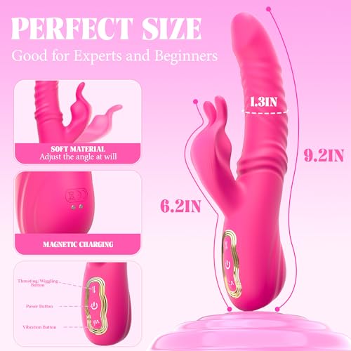 Image of Rabbit Vibrator Sex Toys for Women, Swinging Dildo Vibrator with 3 Swing Modes, 10 Vibrations, 30 Swing G Spot & Clitoral Stimulation, Adult Toys for Women Couples Solo