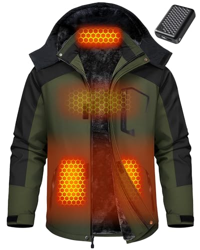 Image of Wulcea Graphene Heated Jacket for Men Fur Lined with Large Capacity Battery Pack