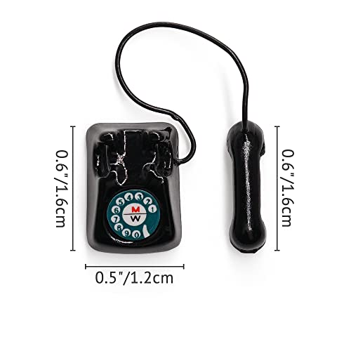 Odoria 1/12 Miniatura Annata Telefono Nero Casa