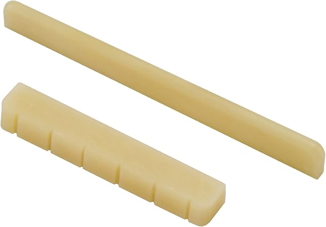 Miwayer Classical Guitar Bridge Unbleached Bone 6 Strings Saddle and Nut Made of Real Natural Bone (Classical Bridges 1 pair)
