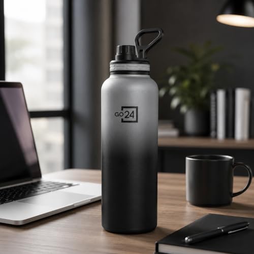 Image of Hydromax 2 Litre Single Wall Stainless Steel Water Bottle - Black | ISI Certified 304 Stainless Steel, BPA Free, Chugger Sipper Cap, Leakproof Lid, Loop Handle, Fridge Frendly