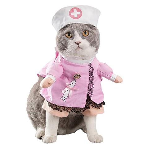 WeeH Dog Costume Clothes Halloween Cat Costumes Small Animal Funny Pets Clothing for Doggy Kitty Rabbits Piggy, Nurse, M Cover
