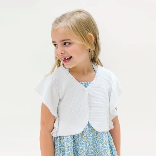 Image of Hope & Henry Girls' Long Sleeve Fancy Cardigan Sweater with Stripe Trim