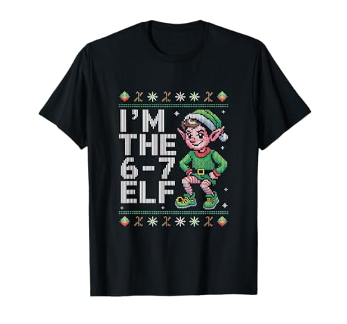 6-7 Christmas Ugly Sweater Six Seven Xmas 67 Meme Santa Elf T-Shirt