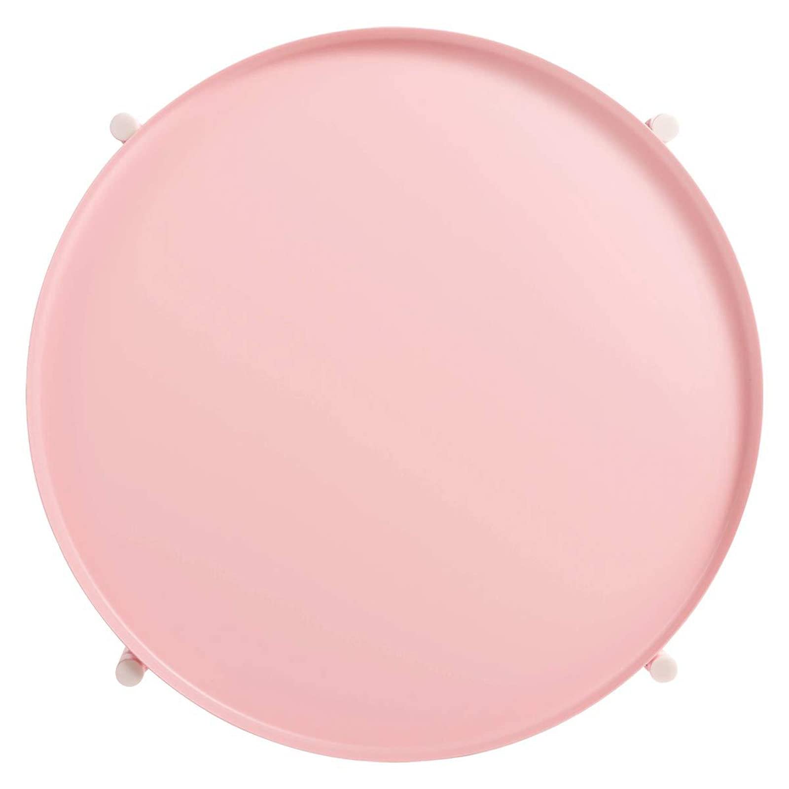 FAXIOAWA Tavolino Vassoio, Tavolino in Metallo, Tavolino Rotondo Antiruggine e Impermeabile, Tavolino da Snack per Divano con Vassoio Rimovibile per Soggiorno, Camera da Letto, Balcone,Rosa