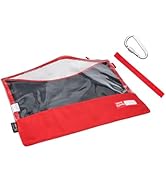 Rough Enough Waterproof Document Pouch Clear Plastic File Folder Organizer with Zipper Detachable...