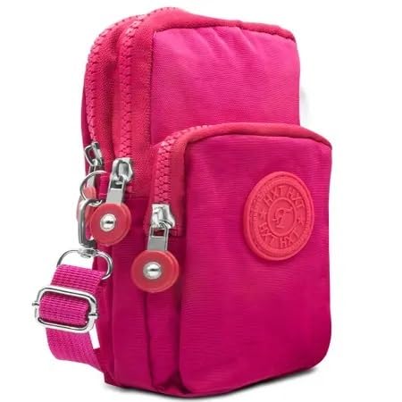 Bolsa Feminina Compacta Casual Al?a Transversal Moda Ajust?vel e Resistente a ?gua (pink)