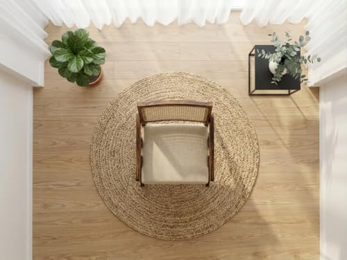 Image of WELL KNOWN Solid Sheesham Wood & Cane Chair Wooden Rattan Arm Chair | Dining Chair for Living Room, Bedroom, Indoor, Outdoor & Home | Natural Finish
