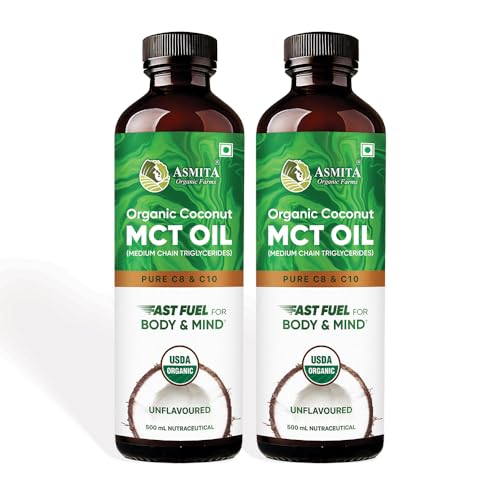 Image of MCT Oil 500ml | Pure C8 & C10 | Keto & Paleo Friendly | Organic | Sourced from Coconuts | Supports Brain Function, Instant Energy & Weight Management | Pack of 2