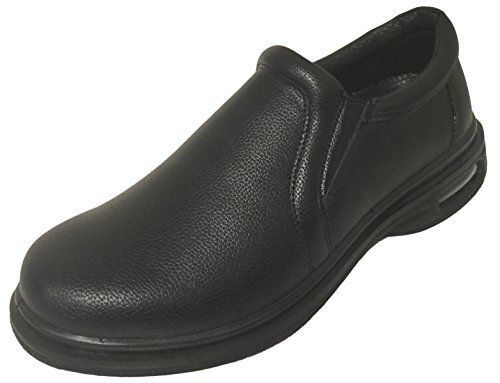 G4U-XCL K02S Mens Comfort Loafers Slip and Oil Resistant Air Cushion Restaurant Work Shoe (10.5 D(M) US, Black-02)