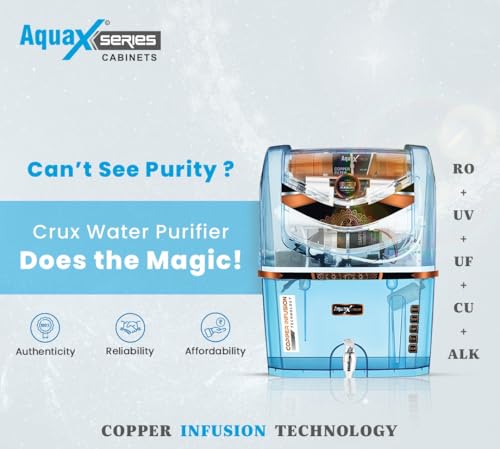 Image of Aqua x Crux 7-Stage RO UV UF Water Purifier with Copper Mineral Technology & TDS Controller | Advanced Home Water Filter for Safe Drinking Water, Impurity Removal & Better Taste(Blue TPT)