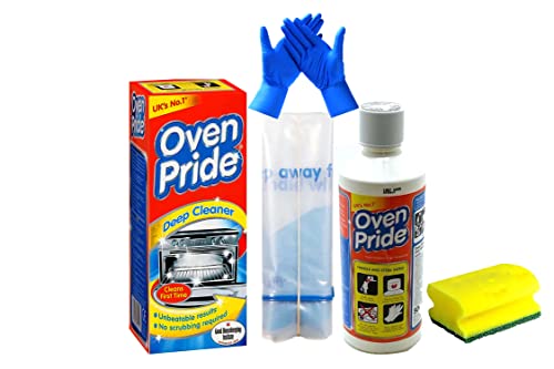 Oven Pride Oven Cleaner (500 ML) -A complete Oven Cleaning Kit for Oven & Oven Racks - Gloves, Degreaser Sponge & Bags Paired With an All Purpose Degreaser-Your Best friend For All Cleaning Needs