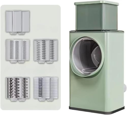 Vzqr スライサーセット 千切り キャベツスライサー 野菜スライサー クレバー ポテトカッター 多機能 大根おろし器 セット (A01-グリーン)