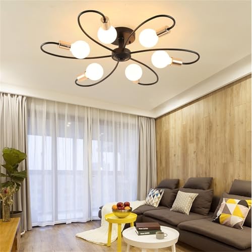 Lampes de plafond salon vintage or lustre suspension E27 chic - 6