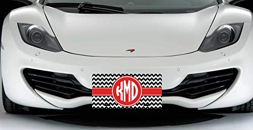 Simply Customized Personalized License Plate Monogram Black Chevron With Red Accent License Plate Car Auto Tag Aluminum Plp #TOP3