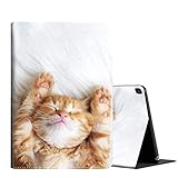 Galaxy Tab S6 Lite Case 10.4 Inch Tablet 2020 Model SM-P610 SM-P615 ，Anti Slide Premium PU Leather Multi-Angle Viewing Folio Stand Case Cover for Galaxy Tab S6 Lite 2020 - Sleeping Cat