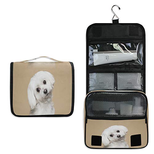 Funnyy Trousse de toilette à suspendre pour chien, chiot, trousse de toilette de voyage, trousse de maquillage, accessoires de beauté, trousse pour femme, fille, enfants, sac de douche étanche
