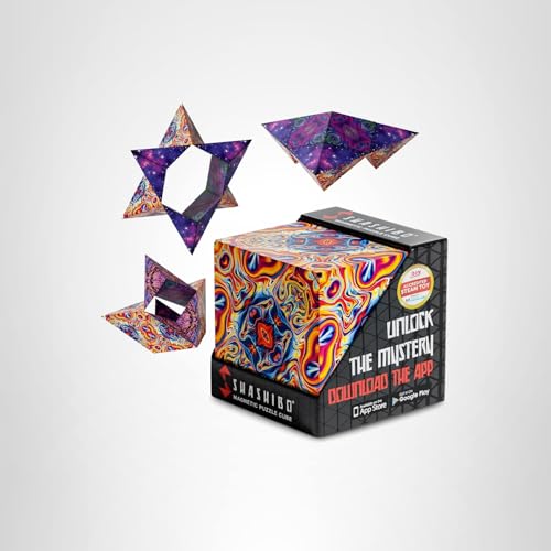 Shashibo Shape Shifting Box - STEM Fidget Toy with Ultra Strong Magnets - Sensory Puzzle Cube Transforms Into 100+ Shapes, Easter Basket Stuffers Gift for Kids, Teens, and Adults (Spaced Out)