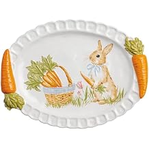 Mud Pie Easter Carrot Handle Platter